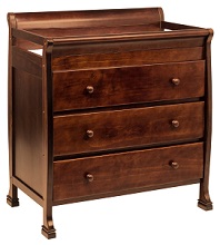 cherry wood changing table dresser